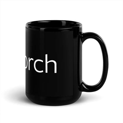 PyTorch Logo on Black Glossy Mug