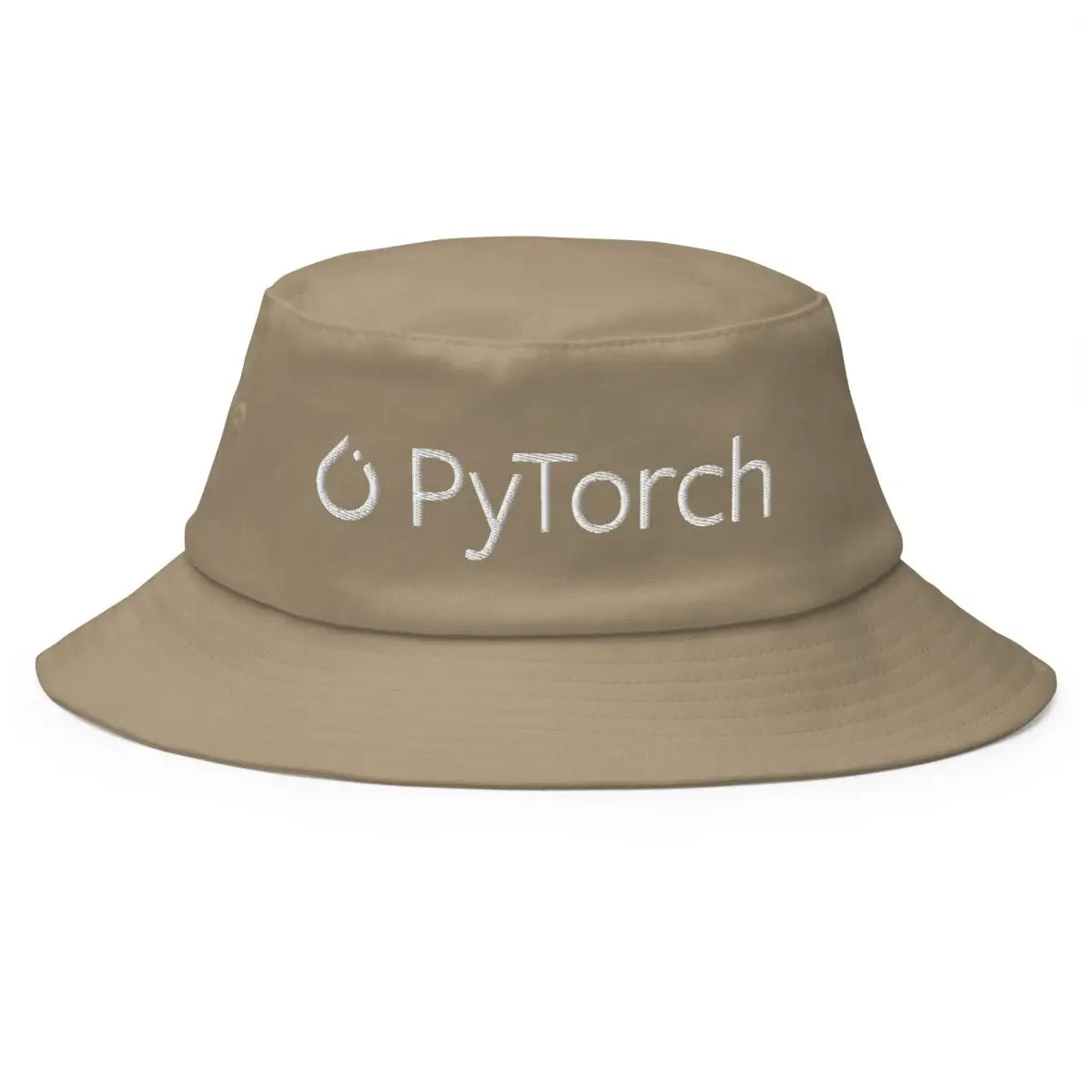 PyTorch White Logo Embroidered Bucket Hat - Khaki