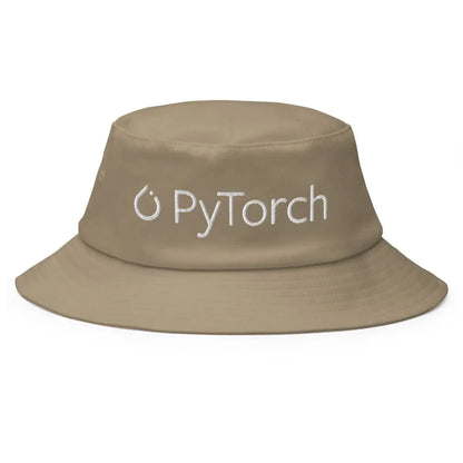 PyTorch White Logo Embroidered Bucket Hat - Khaki