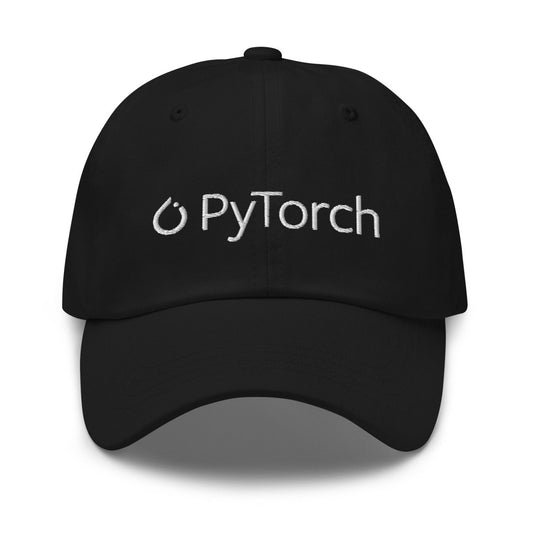 PyTorch White Logo Embroidered Cap - Black - AI Store