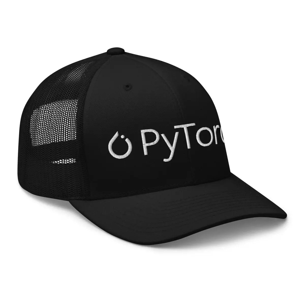 PyTorch White Logo Embroidered Trucker Cap