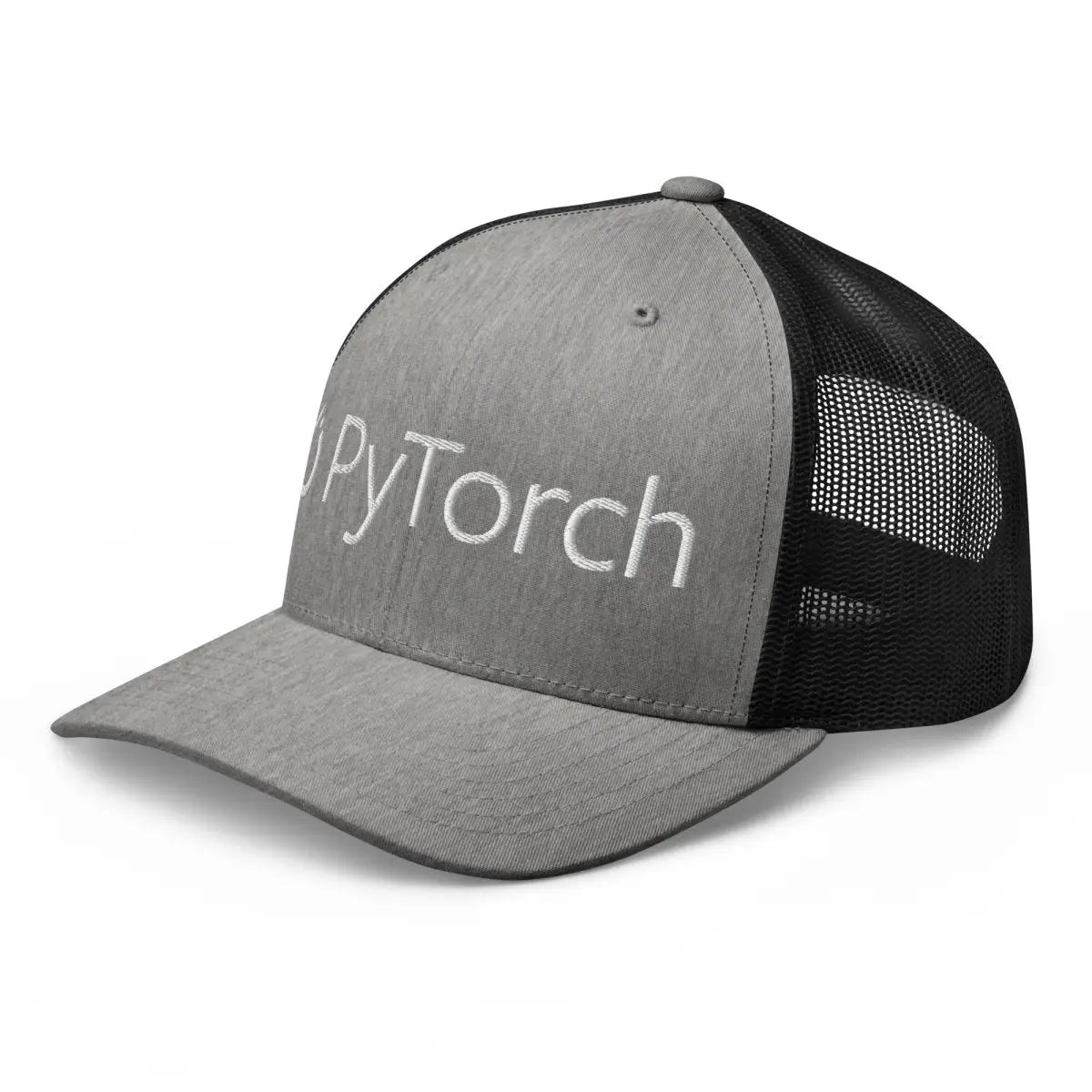 PyTorch White Logo Embroidered Trucker Cap