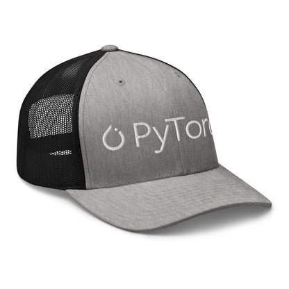 PyTorch White Logo Embroidered Trucker Cap - AI Store