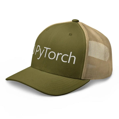 PyTorch White Logo Embroidered Trucker Cap