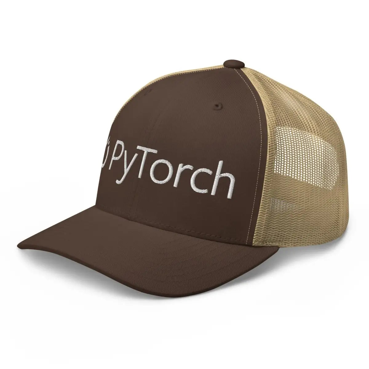 PyTorch White Logo Embroidered Trucker Cap