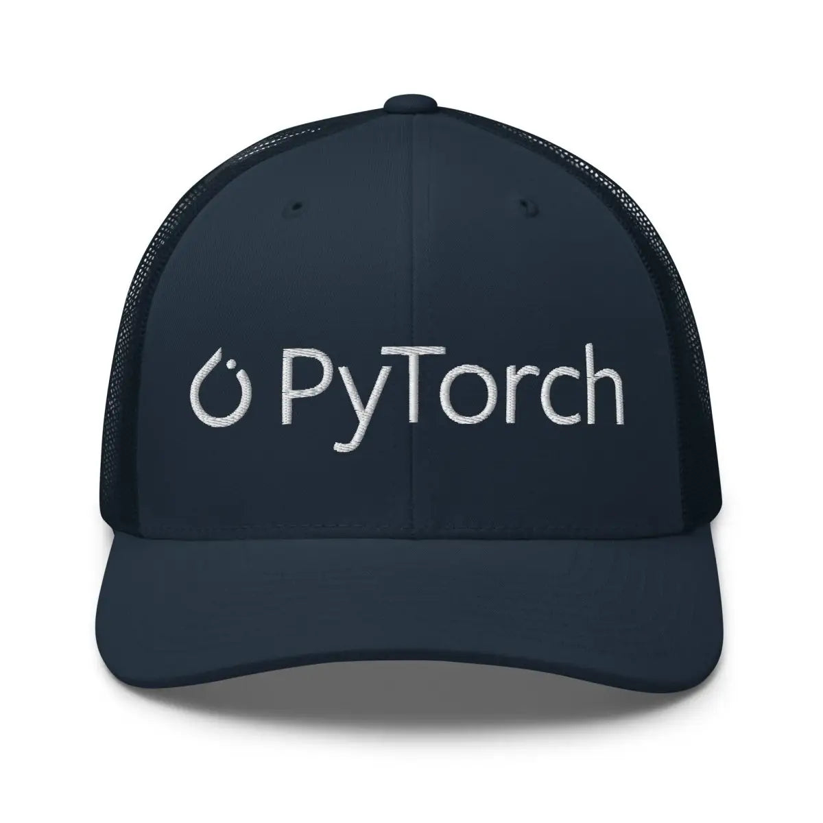 PyTorch White Logo Embroidered Trucker Cap - Navy