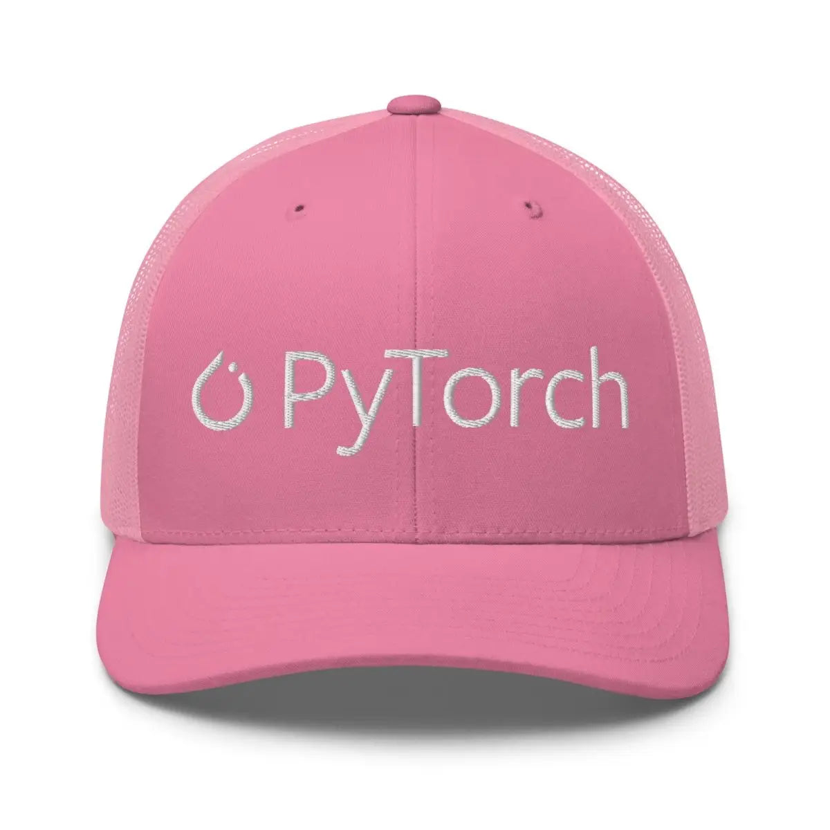 PyTorch White Logo Embroidered Trucker Cap - Pink