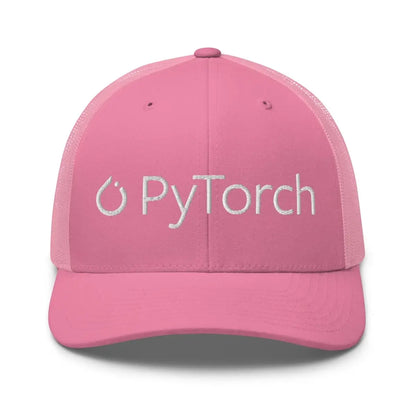 PyTorch White Logo Embroidered Trucker Cap - Pink