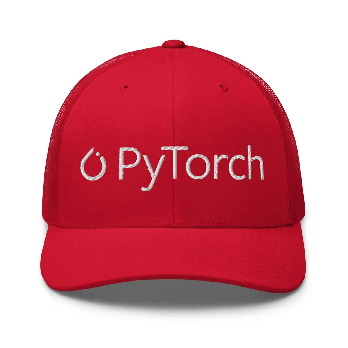 PyTorch White Logo Embroidered Trucker Cap - Red