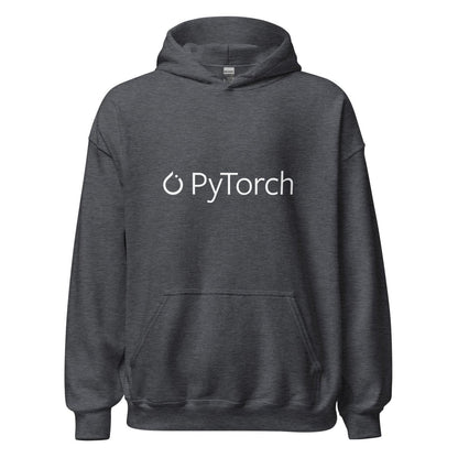 PyTorch White Logo Hoodie (unisex) - Dark Heather - AI Store
