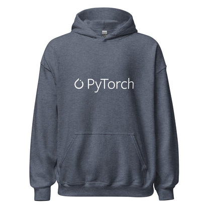 PyTorch White Logo Hoodie (unisex) - Heather Sport Dark Navy - AI Store