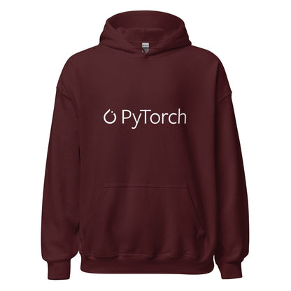 PyTorch White Logo Hoodie (unisex) - Maroon - AI Store
