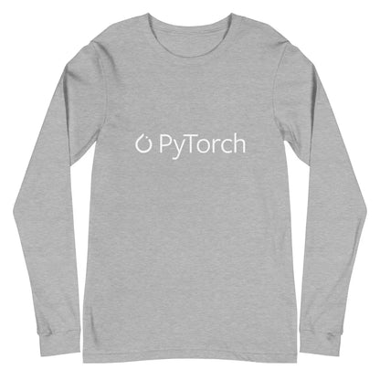 PyTorch White Logo Long Sleeve T-Shirt (unisex) - Athletic Heather / M