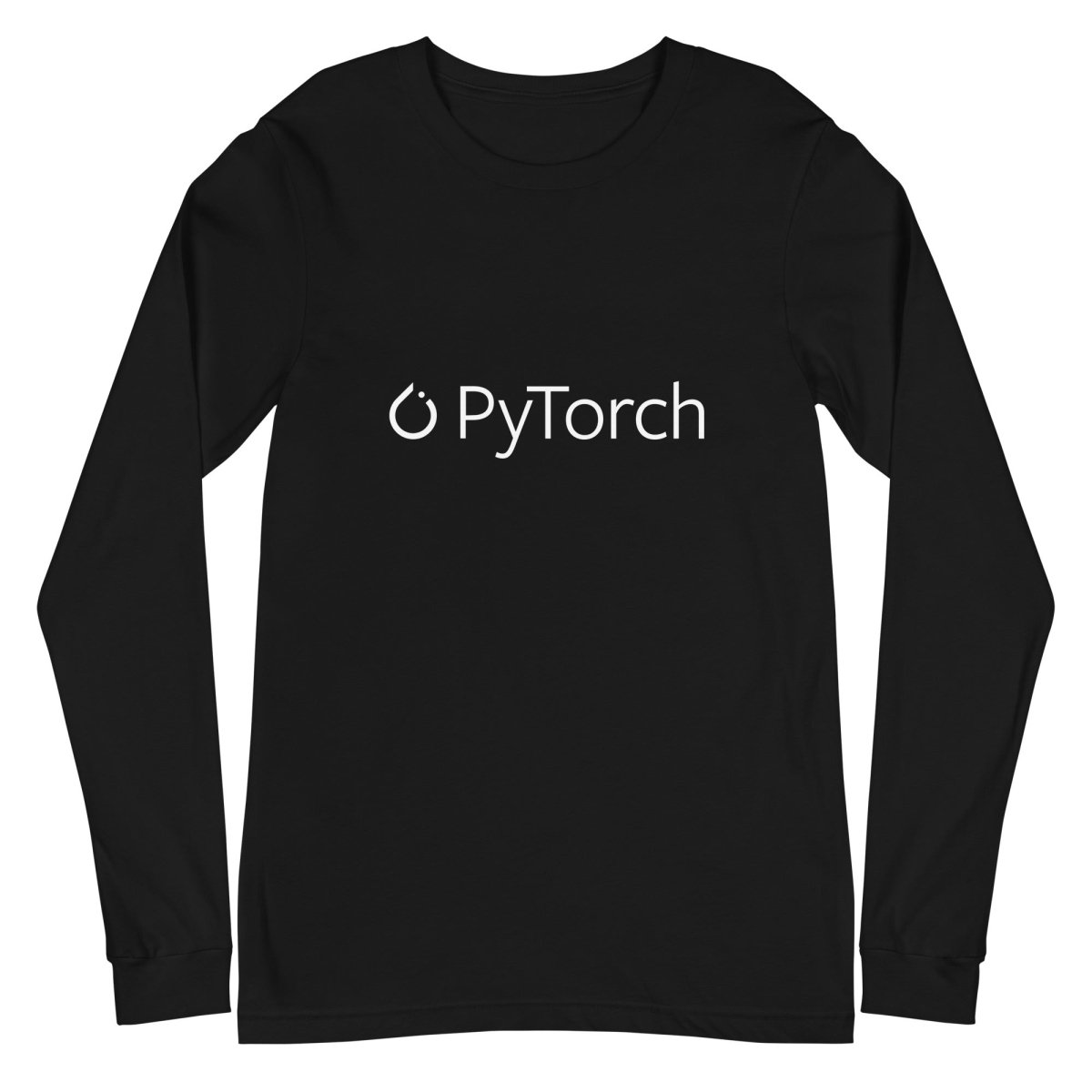 PyTorch White Logo Long Sleeve T - Shirt (unisex) - Black - AI Store