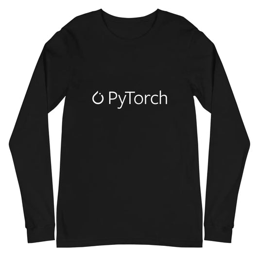 The Pytorch White Logo Long Sleeve T-shirt (unisex) Black / m.