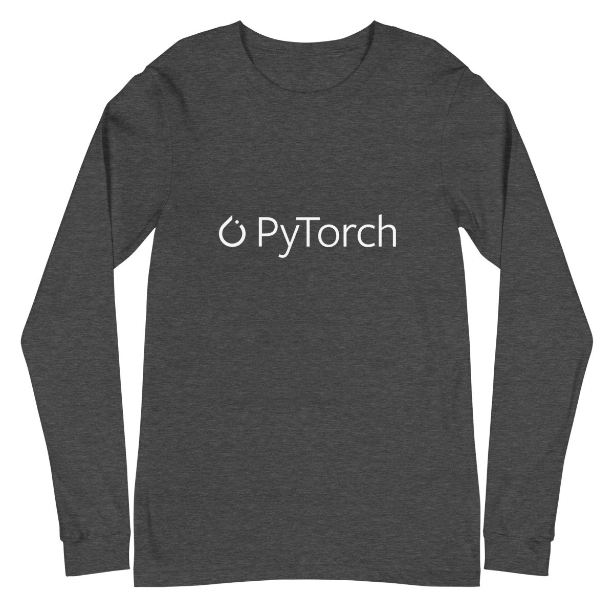 PyTorch White Logo Long Sleeve T - Shirt (unisex) - Dark Grey Heather - AI Store