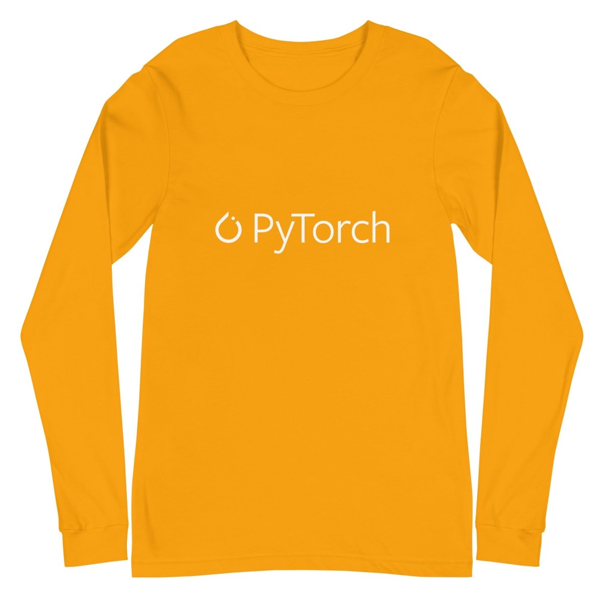 PyTorch White Logo Long Sleeve T - Shirt (unisex) - Gold - AI Store
