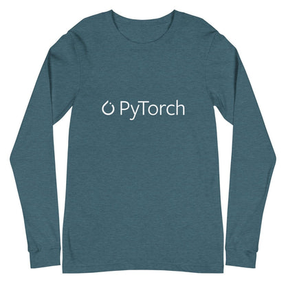 PyTorch White Logo Long Sleeve T - Shirt (unisex) - Heather Deep Teal - AI Store
