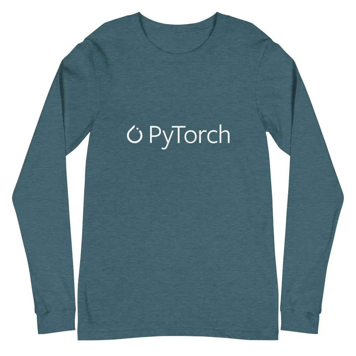 PyTorch White Logo Long Sleeve T-Shirt (unisex) - Heather Deep Teal / M