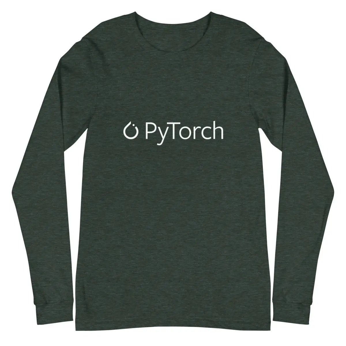 PyTorch White Logo Long Sleeve T-Shirt (unisex) - Heather Forest / M