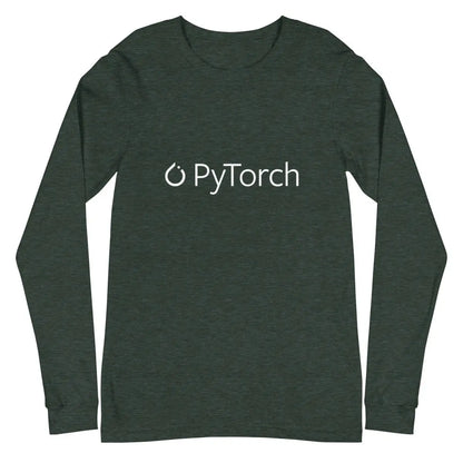 PyTorch White Logo Long Sleeve T-Shirt (unisex) - Heather Forest / M