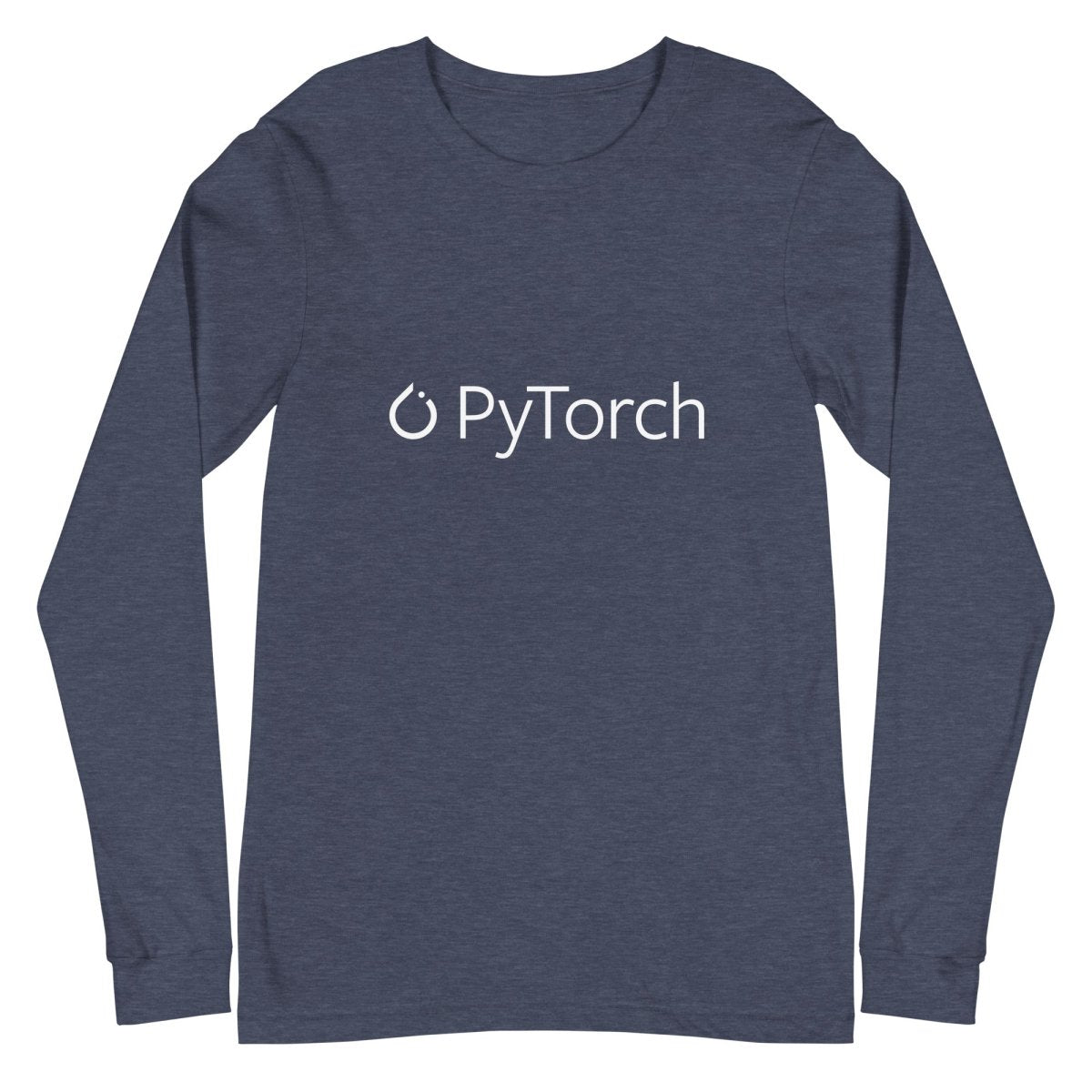 PyTorch White Logo Long Sleeve T - Shirt (unisex) - Heather Navy - AI Store