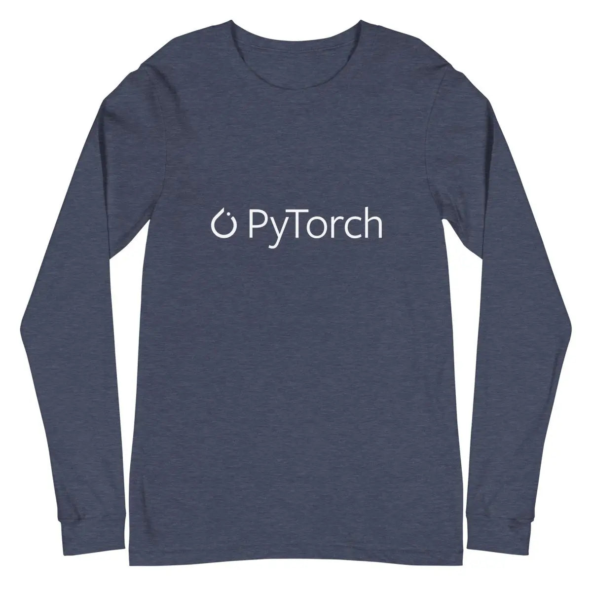 PyTorch White Logo Long Sleeve T-Shirt (unisex) - Heather Navy / M