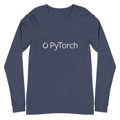 PyTorch White Logo Long Sleeve T-Shirt (unisex) - Heather Navy / M