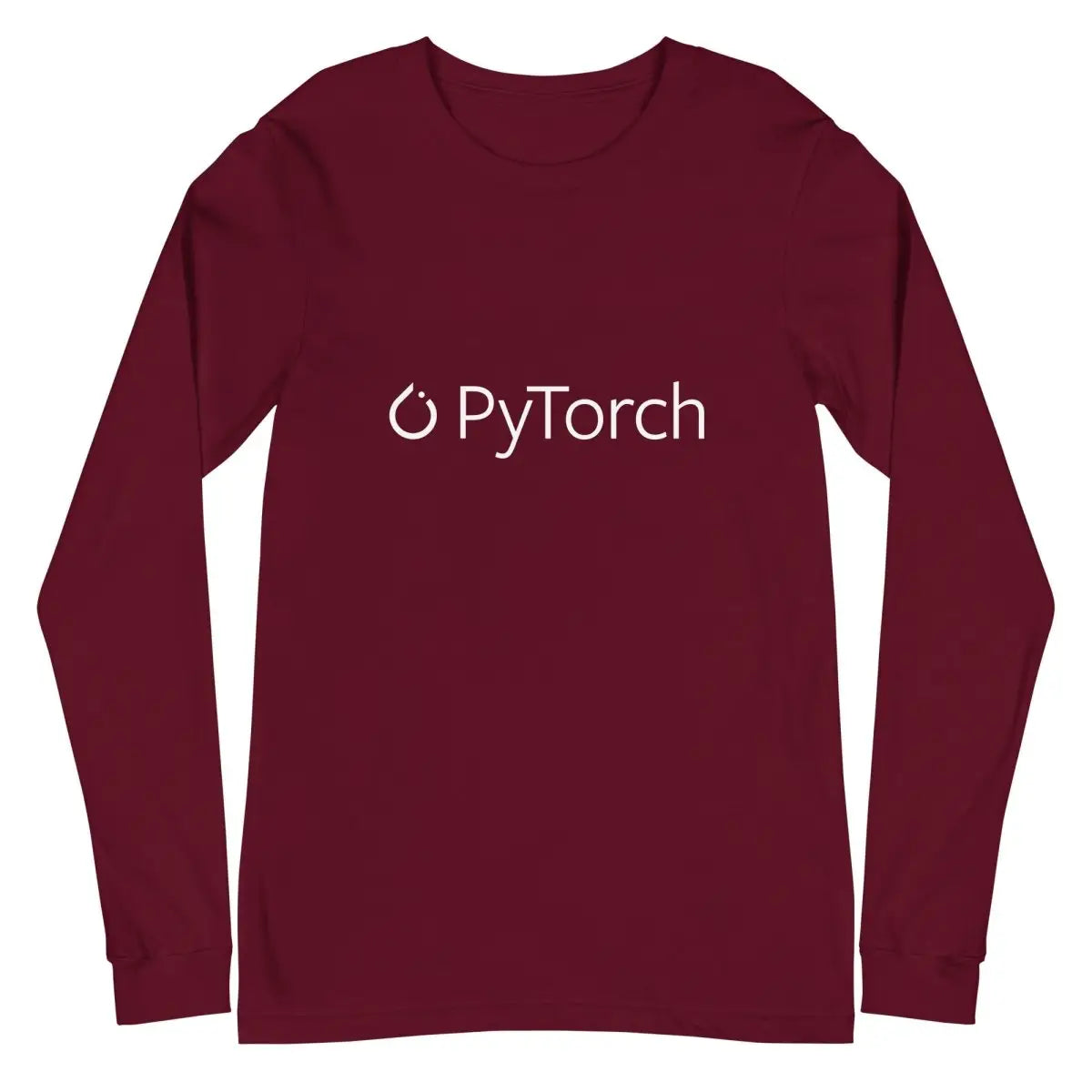 PyTorch White Logo Long Sleeve T-Shirt (unisex) - Maroon / M