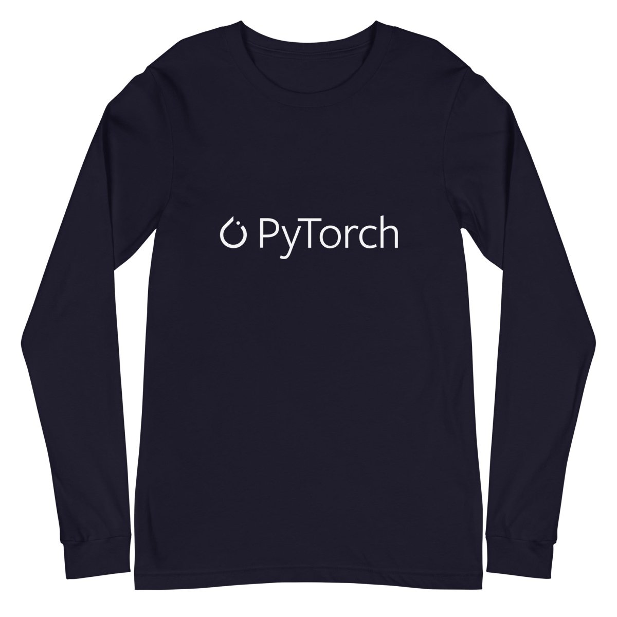 PyTorch White Logo Long Sleeve T - Shirt (unisex) - Navy - AI Store