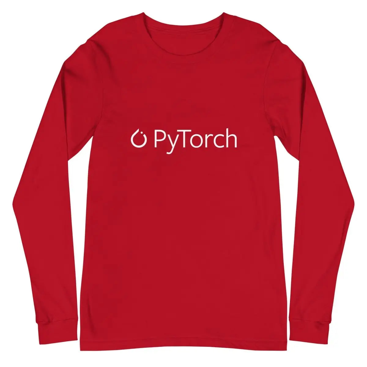 PyTorch White Logo Long Sleeve T-Shirt (unisex) - Red / M