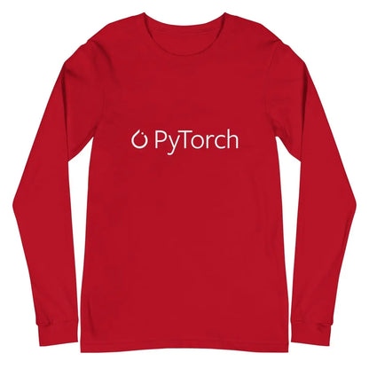 PyTorch White Logo Long Sleeve T-Shirt (unisex) - Red / M