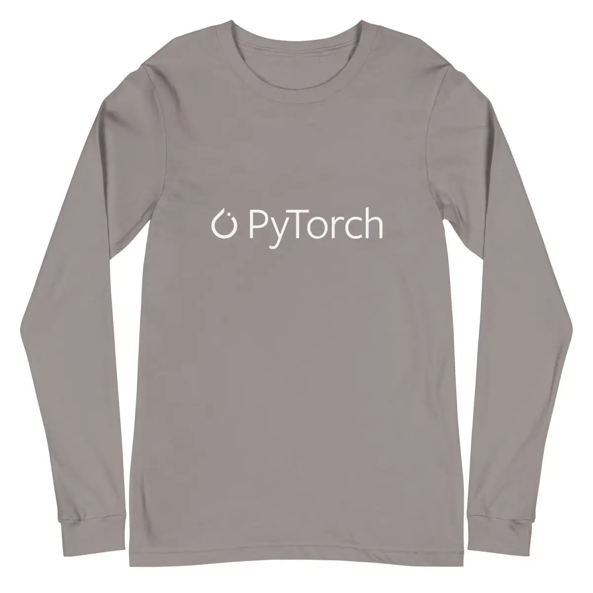 PyTorch White Logo Long Sleeve T-Shirt (unisex) - Storm / M