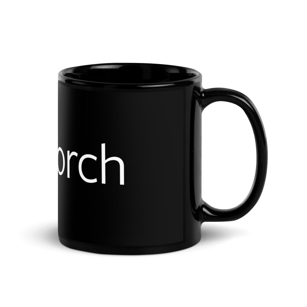 PyTorch White Logo on Black Glossy Mug - 11 oz - AI Store