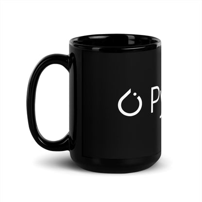 PyTorch White Logo on Black Glossy Mug - 15 oz - AI Store