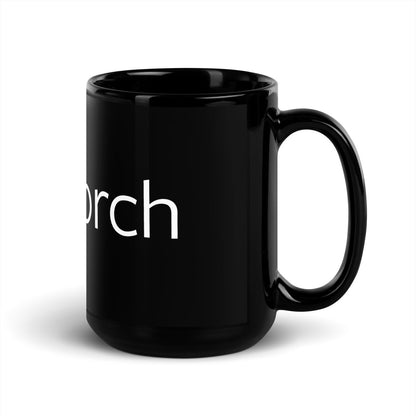 PyTorch White Logo on Black Glossy Mug - 15 oz - AI Store