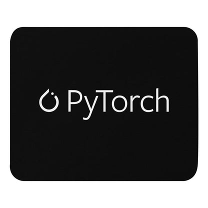 PyTorch White Logo on Black Mouse Pad