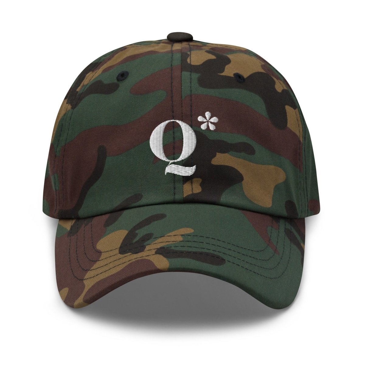 Q* (Q - Star) Embroidered Cap 3 - Green Camo - AI Store