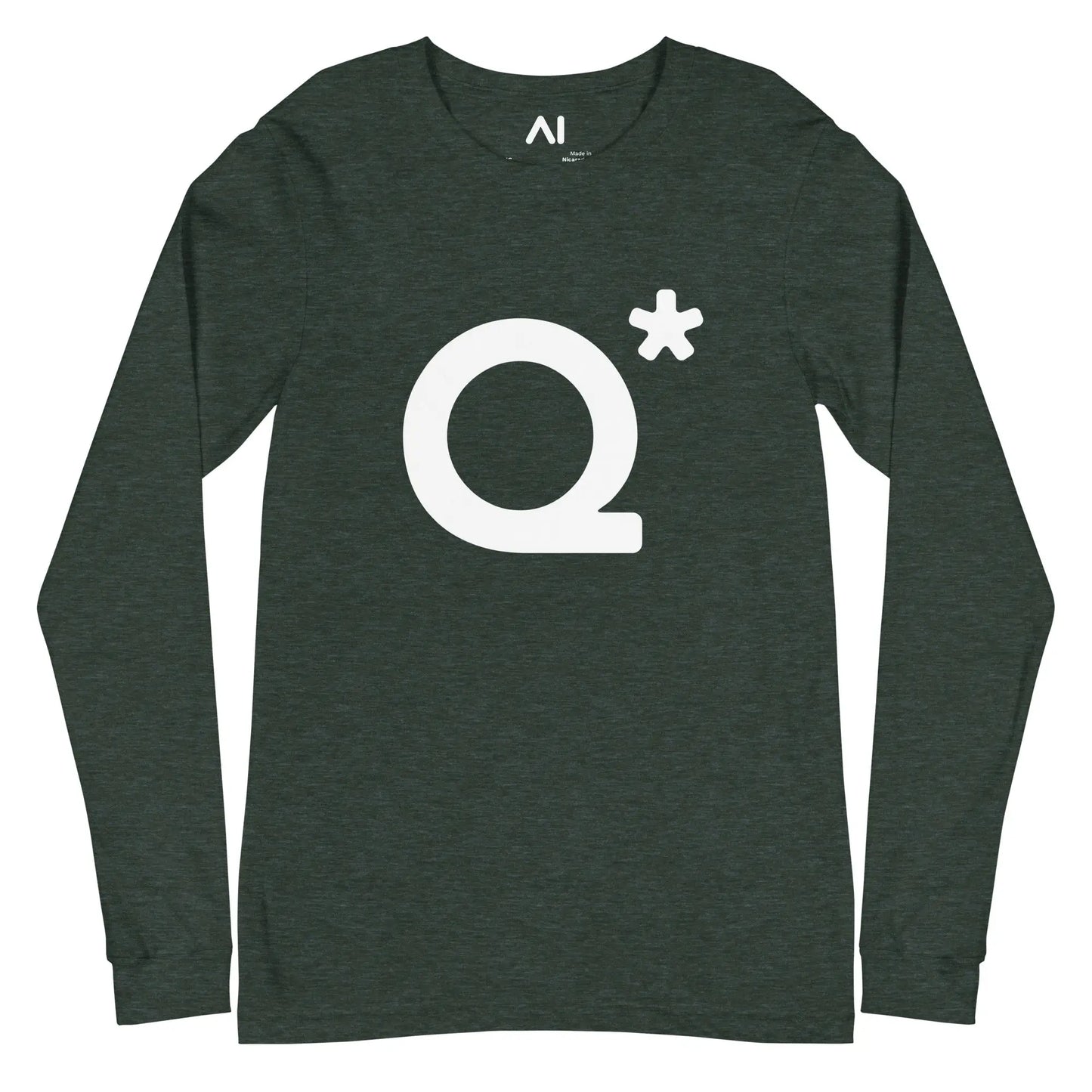 Q* (Q-Star) Long Sleeve T-Shirt (unisex) - Heather Forest / M