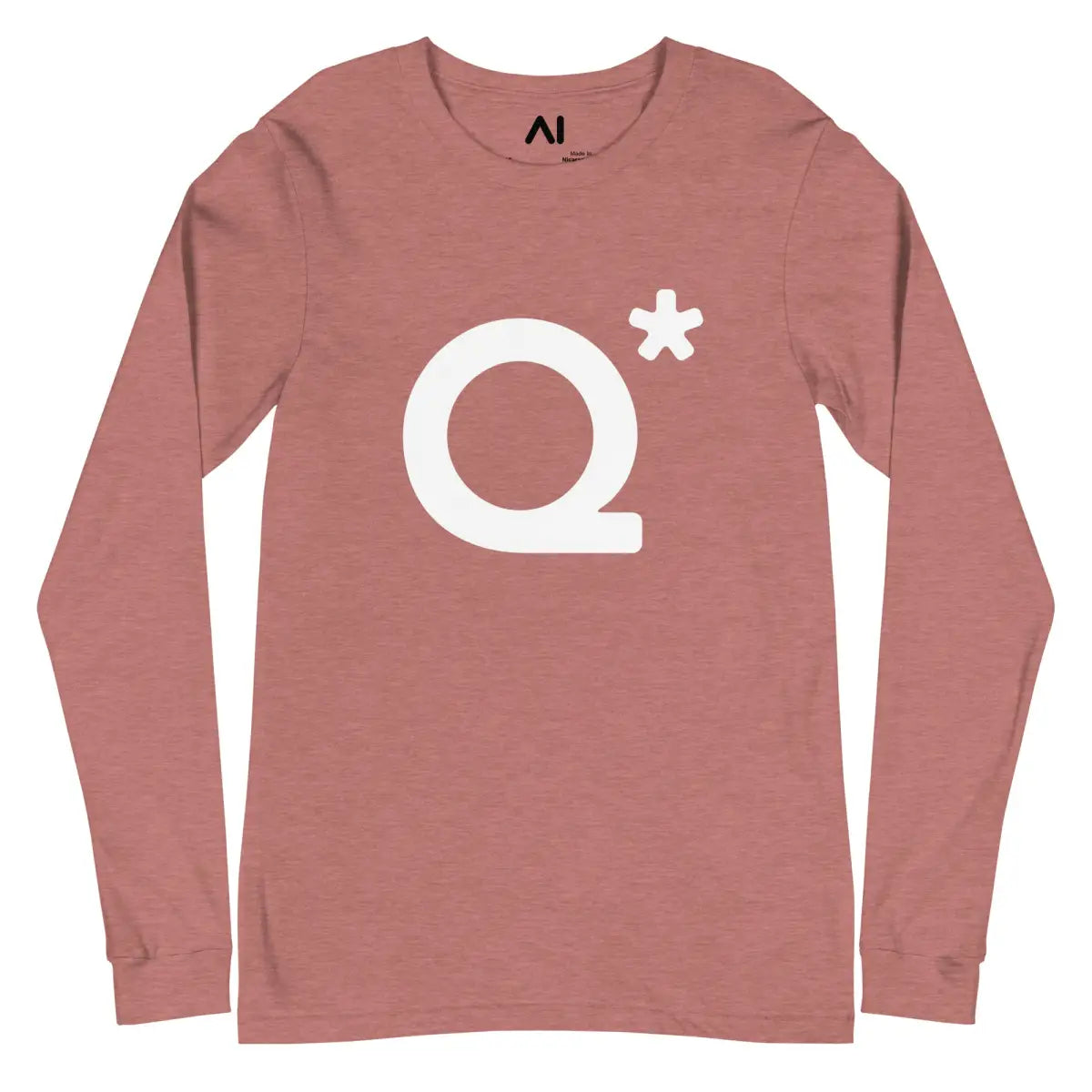 The Q* (q-star) Long Sleeve T-shirt (unisex) Heather Mauve / m.