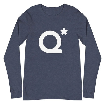 Q* (Q-Star) Long Sleeve T-Shirt (unisex) - Heather Navy / M