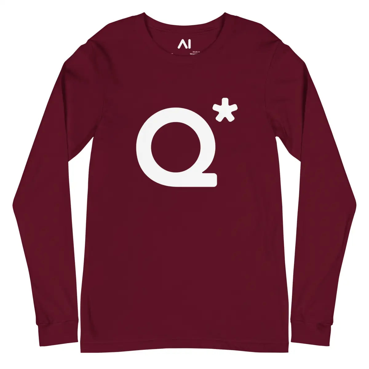 The Q* (q-star) Long Sleeve T-shirt (unisex) Maroon / m.