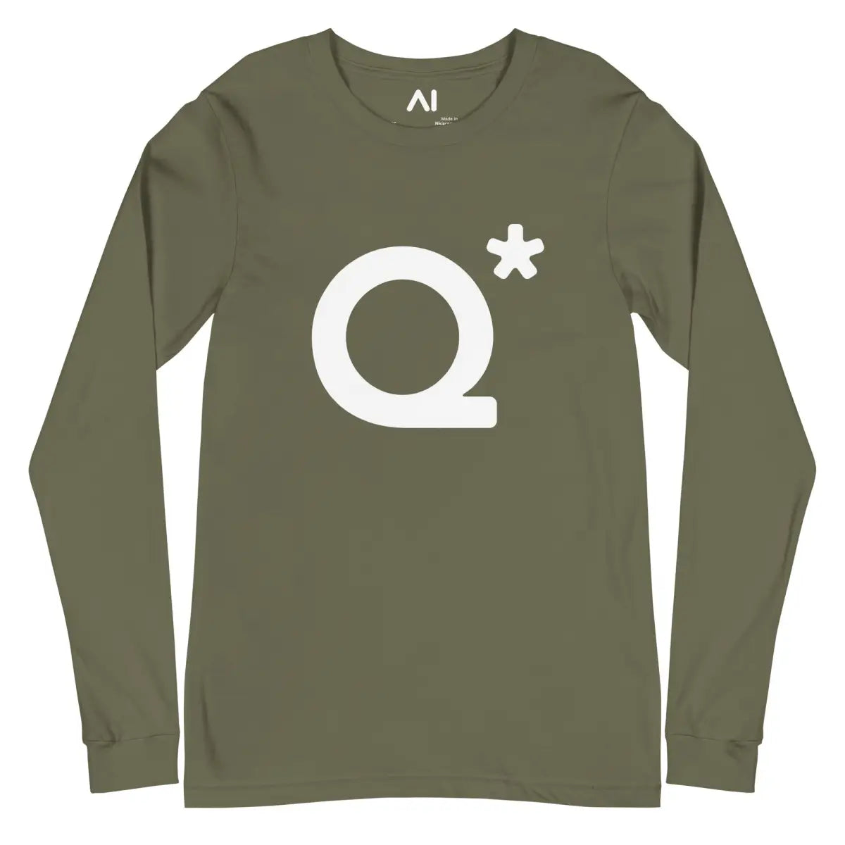 The Q* (q-star) Long Sleeve T-shirt (unisex) Military Green / m.