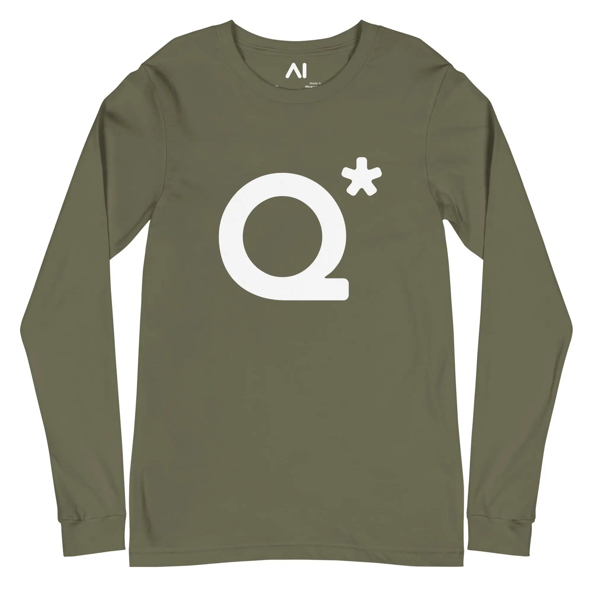 Q* (Q-Star) Long Sleeve T-Shirt (unisex) - Military Green / M