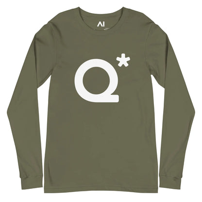 The Q* (q-star) Long Sleeve T-shirt (unisex) Military Green / m.