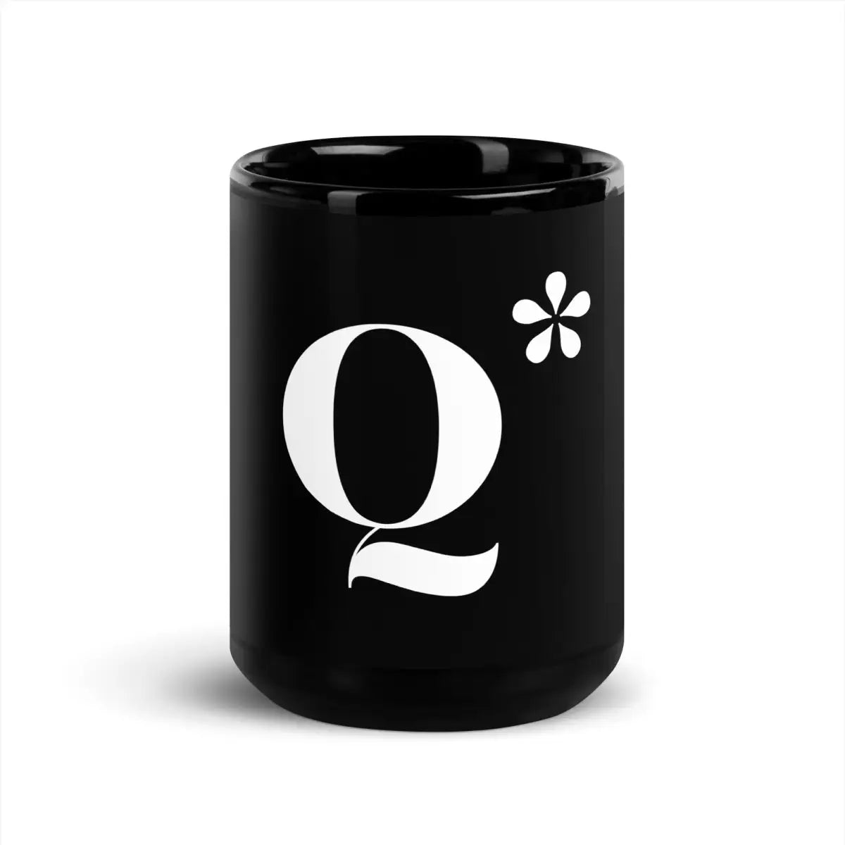 Q* (Q-Star) on Black Glossy Mug 3 - 15 oz