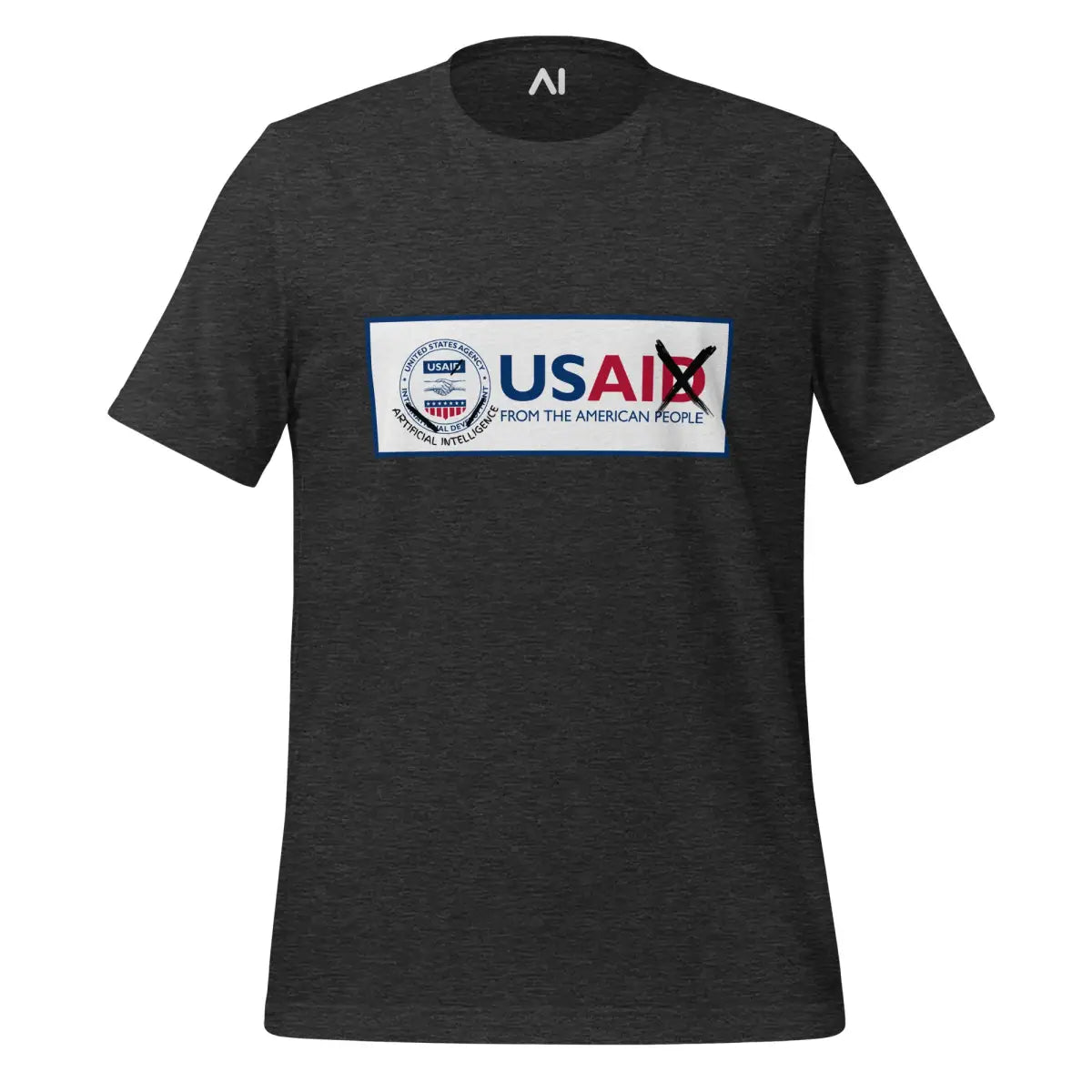 Rebranding USAID to USAI T-Shirt (unisex) - Dark Grey Heather / M