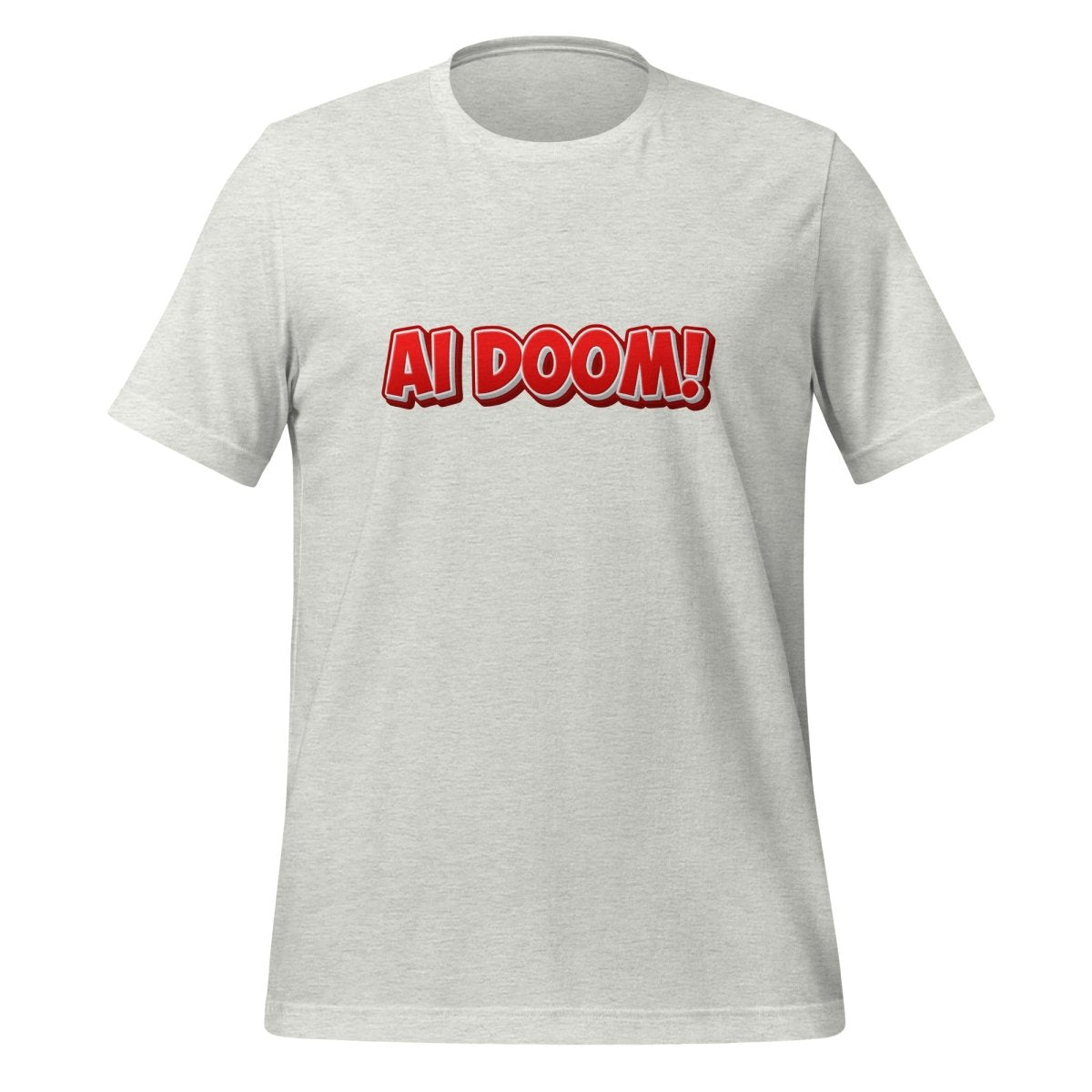 Red Comic AI DOOM! T - Shirt (unisex) - Ash - AI Store