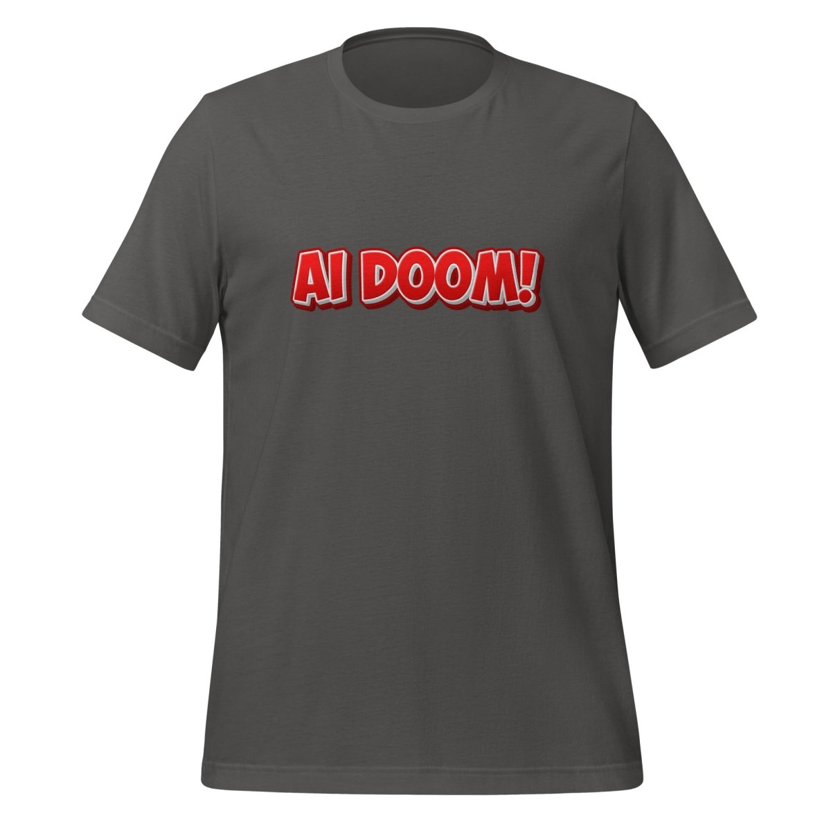Red Comic AI DOOM! T - Shirt (unisex) - Asphalt - AI Store