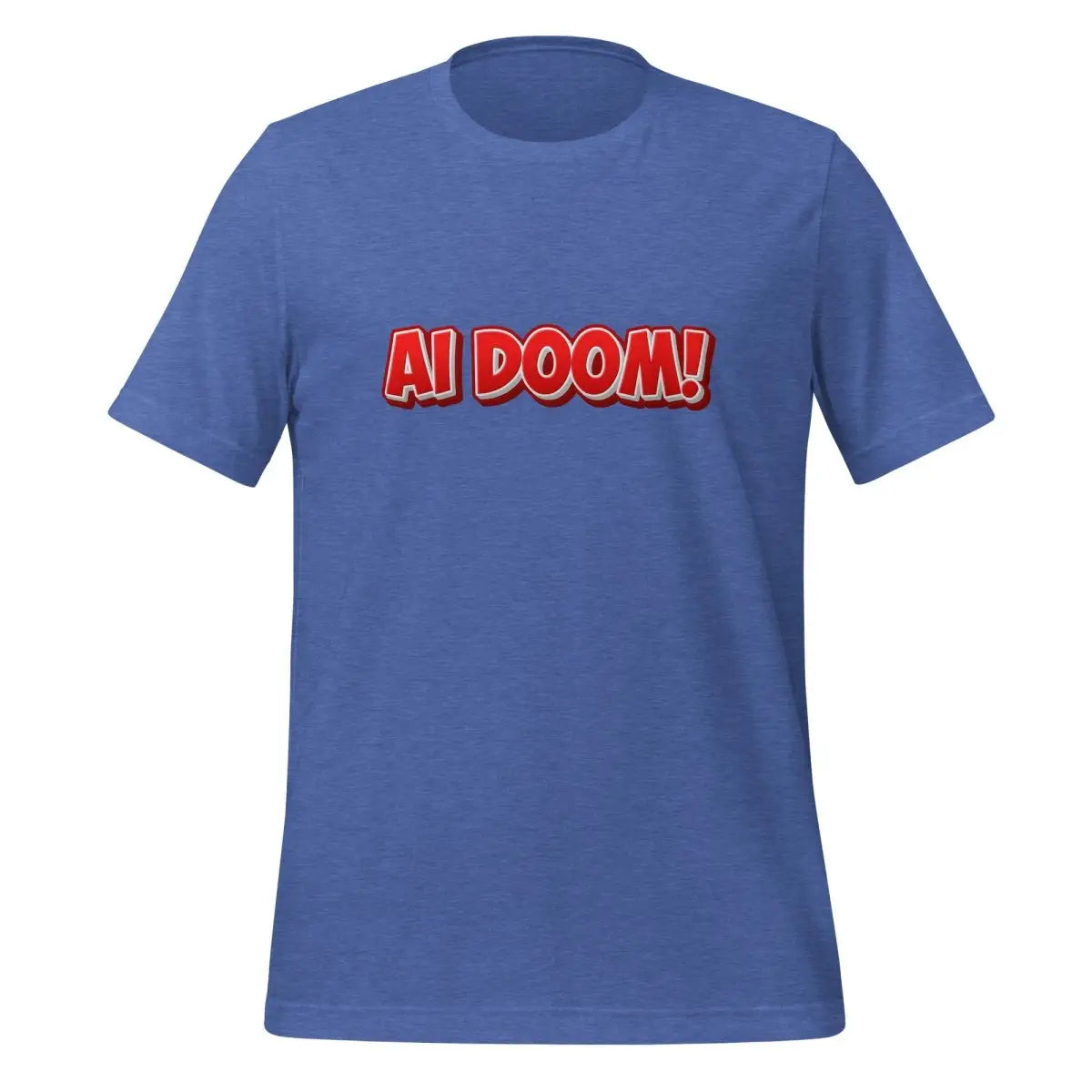 Red Comic AI DOOM! T-Shirt (unisex) - Heather True Royal / M